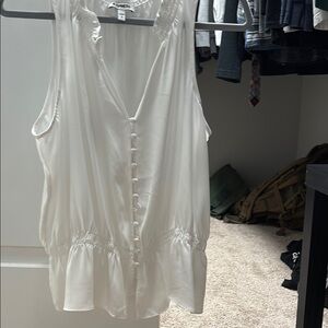 Express White Sleeveless Peplum Blouse